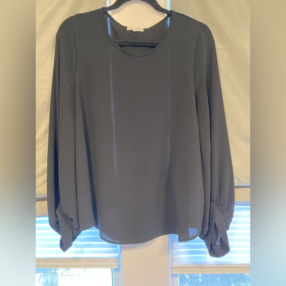 Anthropologie Pleione Black Long Full Sleeve Blouse - Size Medium